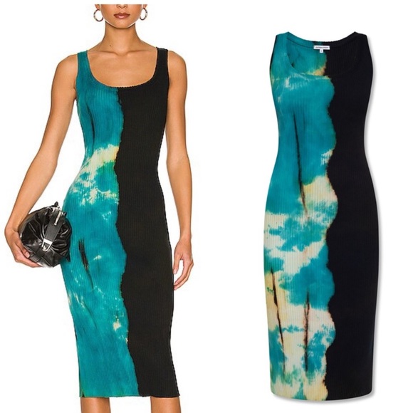 Cotton Citizen Dresses & Skirts - REVOLVE x Cotton Citizen Ibiza Midi Dress in Blue Fade Ribbed Tie Dye size M